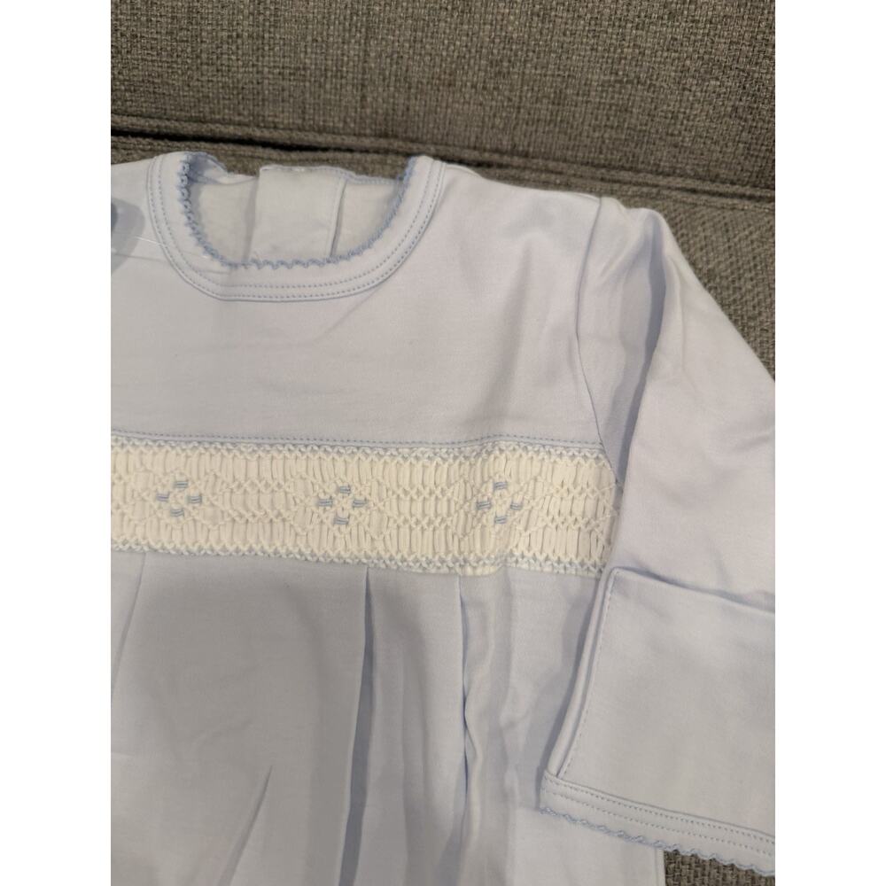 Baby Bliss Smocked Baby Boy Gown Blue Pima Cotton 3-6 Months NWT - Picture 6 of 12